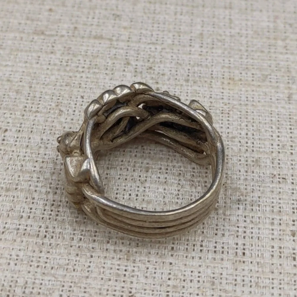 ANTIQUE Ring Silver Frog Size 10